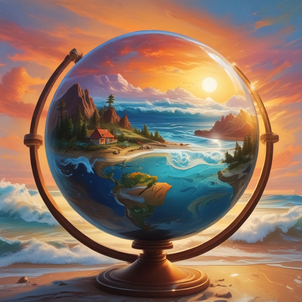 Surreal Scenic Globe Art Print